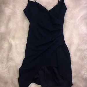 Dark blue bodycon symmetrical dress
